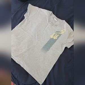 Gray Shirt with Yellow Floral Design